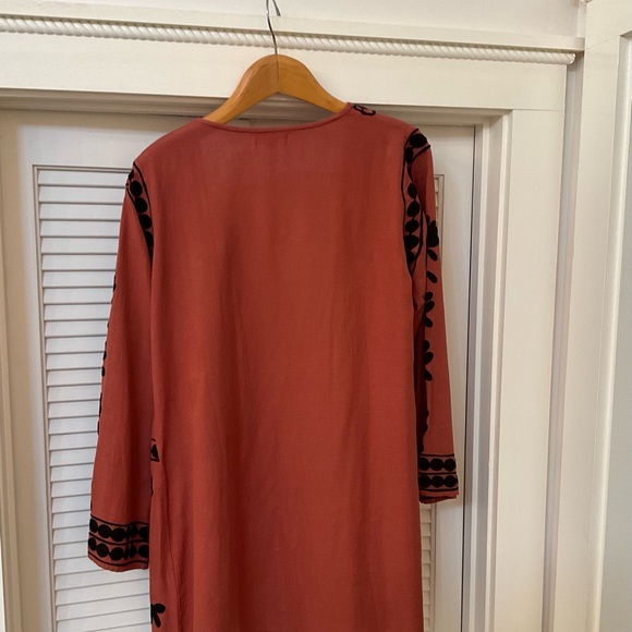Angel Heart Boutique Rust Open Front Jacket with Black Embroidery, Size M - Picture 7 of 9